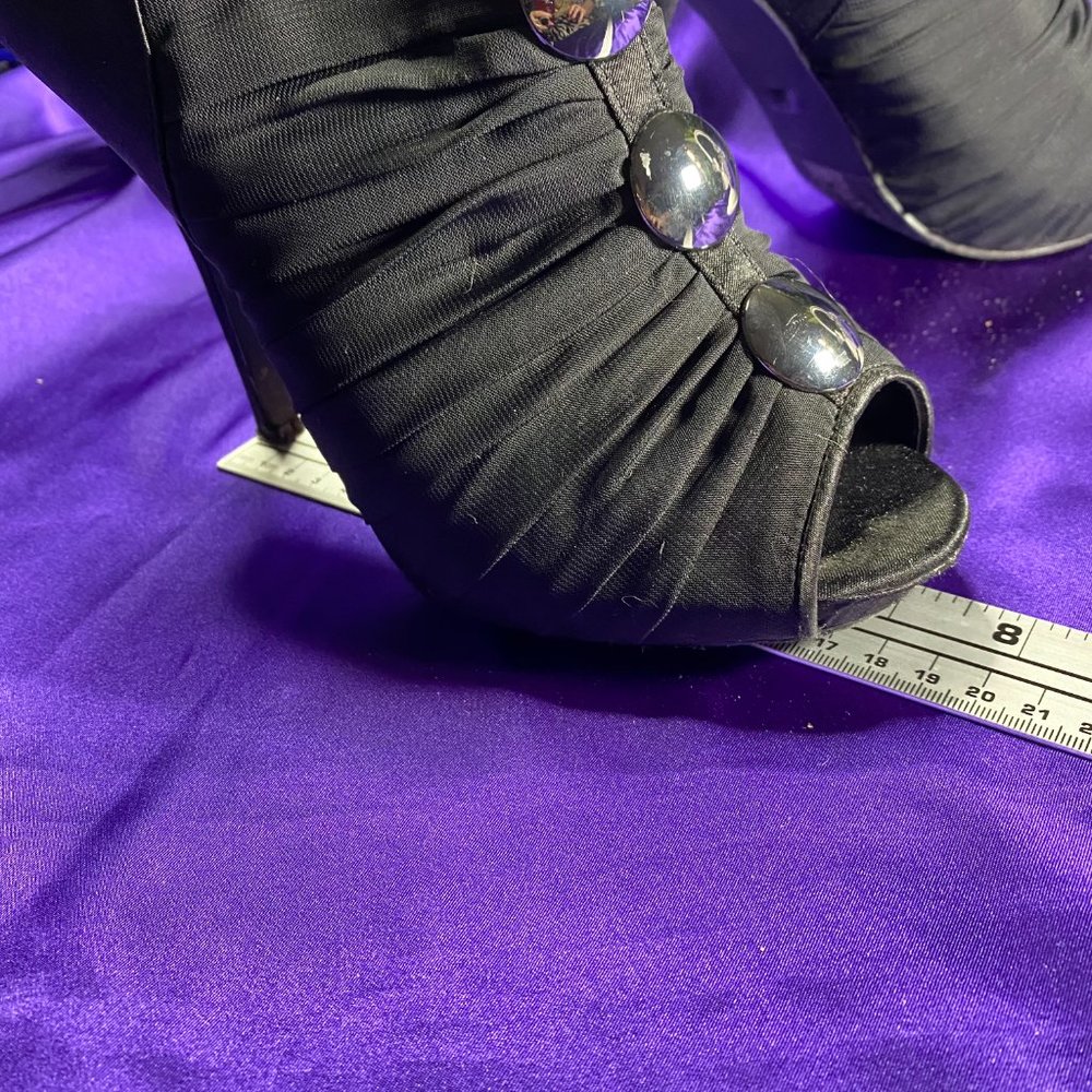 📌Joey Open Toe Black High Heel Pumps - Picture 10 of 14